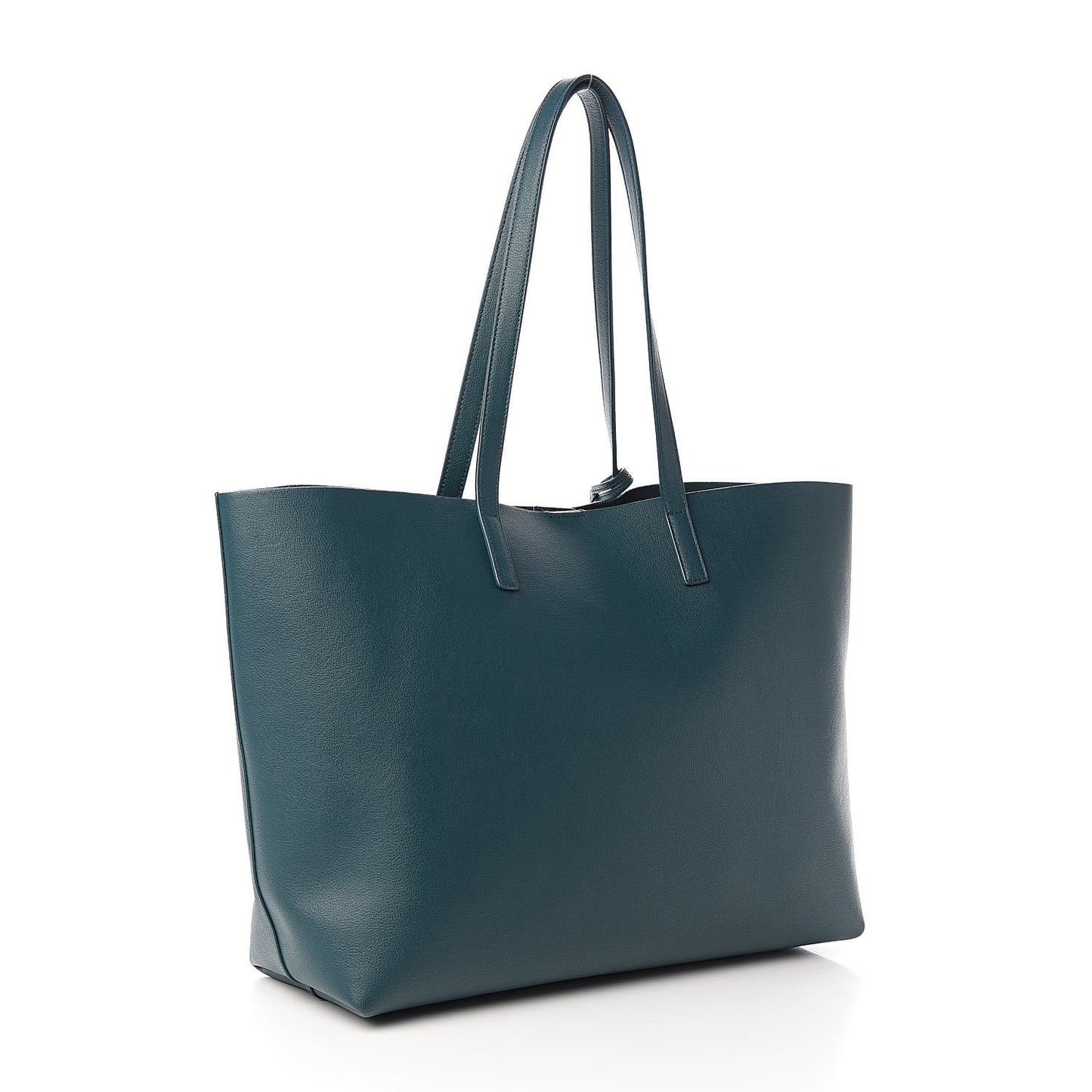 Calfskin Large Shopping Tote Dark Turquoise