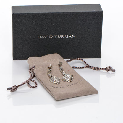 David Yurman Sterling Silver Diamond Cushion On Point Drop Earrings 6 of 6