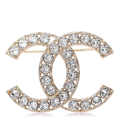 Chanel Crystal CC Brooch Light Gold 1 of 4