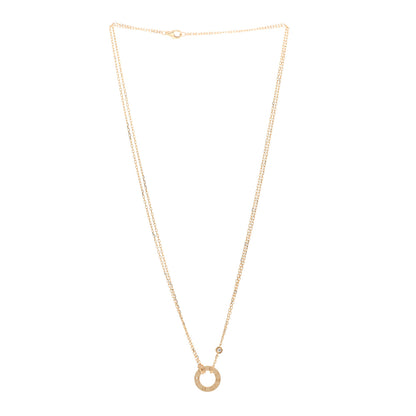Cartier 18K Yellow Gold 2 Diamond LOVE Necklace 3 of 5
