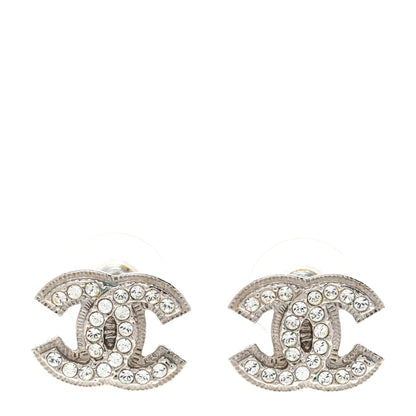 Chanel Crystal Mini CC Earrings Silver 1 of 5