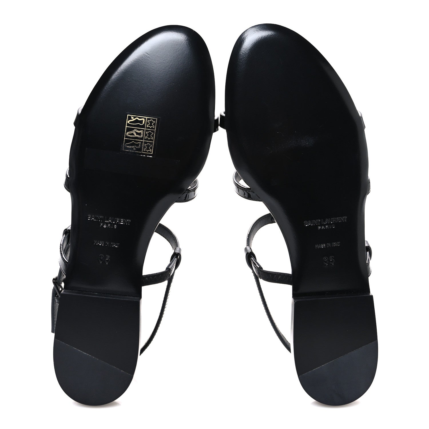 Saint Laurent Patent Calfskin Cassandra Monogram Sandals 35 Black 7 of 11