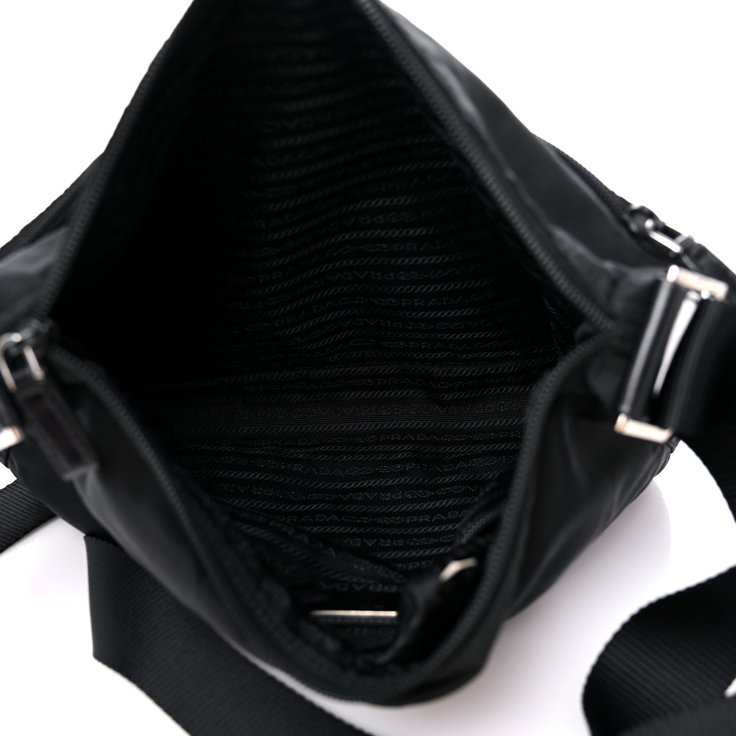 Tessuto Nylon Crossbody Bag Black