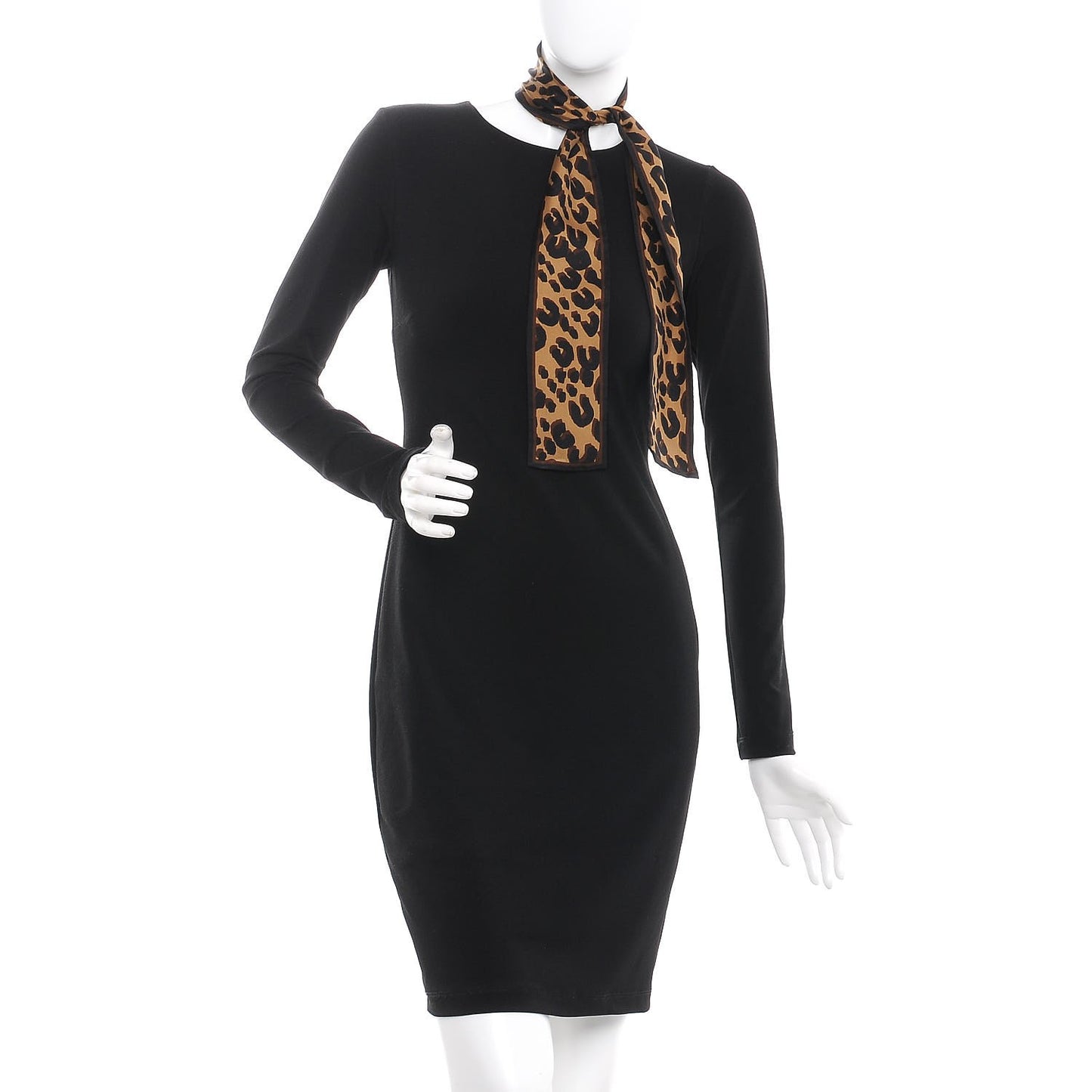 Silk Leopard Bandeau Scarf Marron