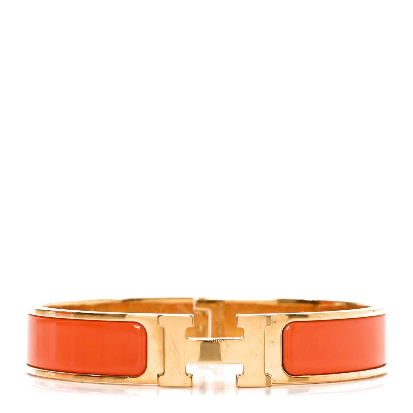 Enamel Narrow Clic Clac H Bracelet PM Orange