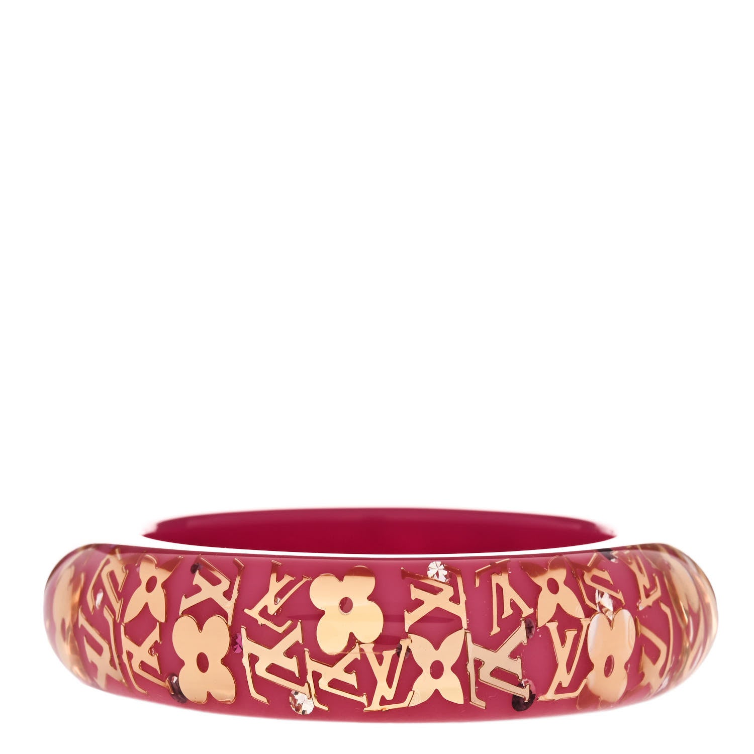Louis Vuitton Resin Swarovski Medium Inclusion Bracelet GM Rose Pop 3 of 4