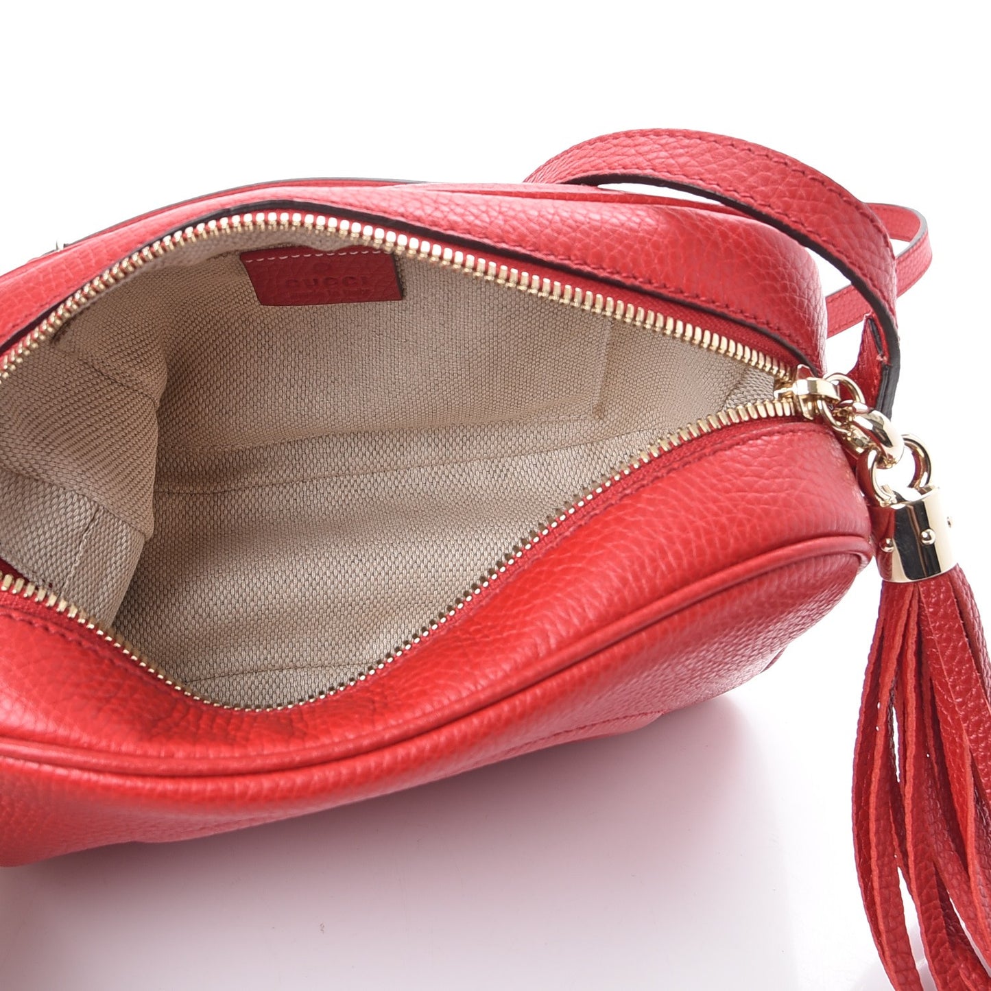 Pebbled Calfskin Small Soho Disco Bag Tabasco Red