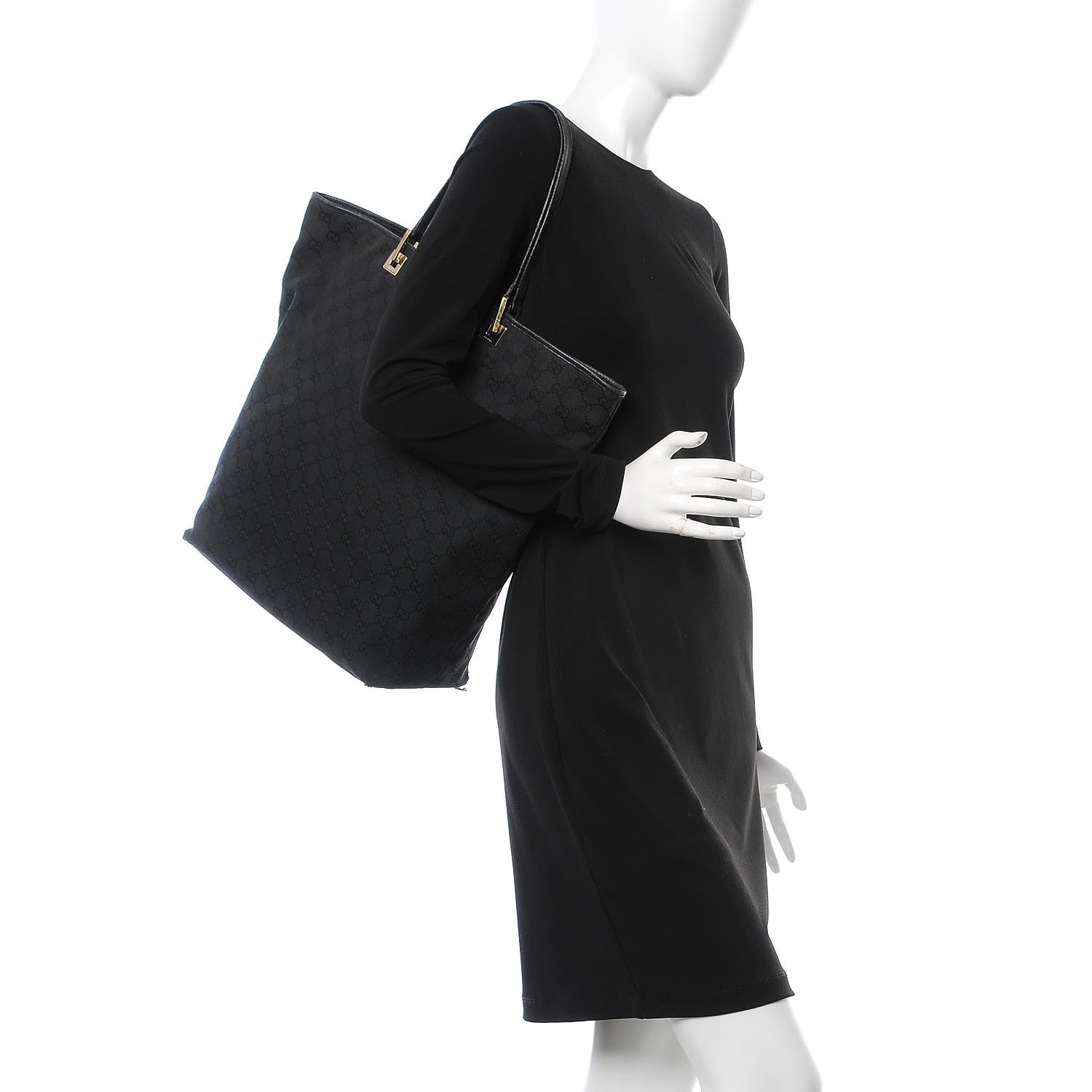 Gucci Monogram Large Tote Black 2 of 12