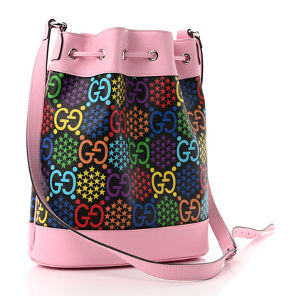 Gucci GG Supreme Monogram Psychedelic Bucket Bag Black Multicolor Sugar Pink 3 of 10
