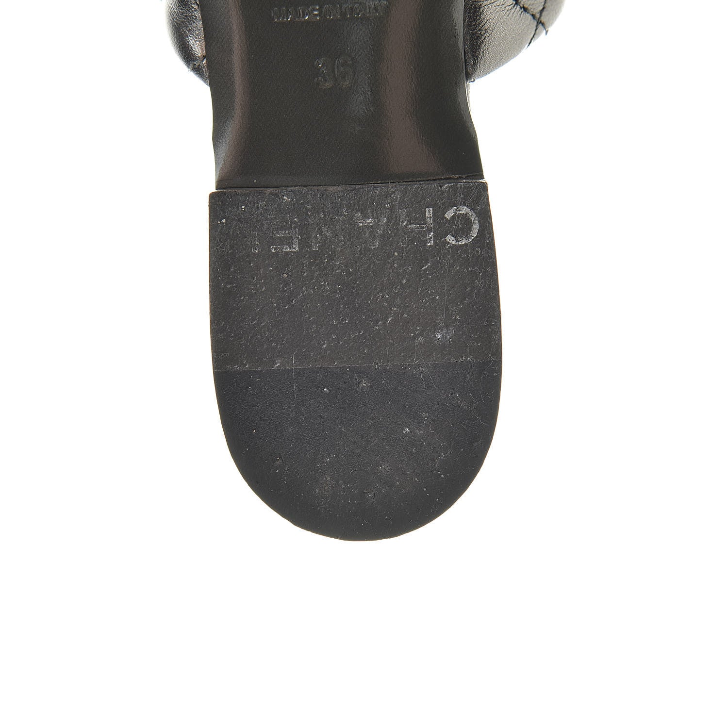 Chanel Iridescent Lambskin Quilted CC Chain Mules 36 Silver Black 15 of 16