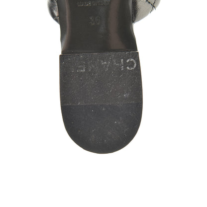 Chanel Iridescent Lambskin Quilted CC Chain Mules 36 Silver Black 15 of 16