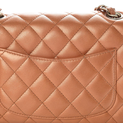Chanel Metallic Lambskin Quilted Mini Rectangular Flap Copper 13 of 15