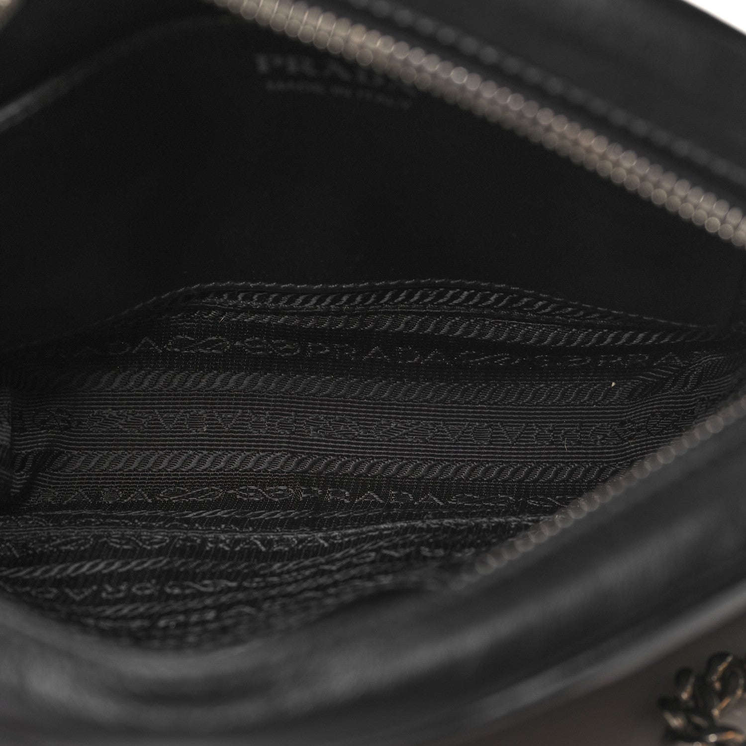 Prada Soft Calfskin Impunture Diagramme Dome Crossbody Bag Black 5 of 10