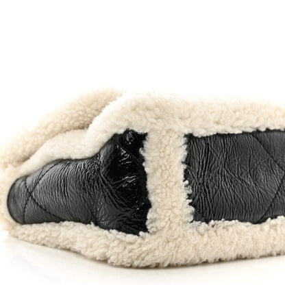Chanel Crumpled Calfskin Shearling Sheepskin Quilted Medium Chanel 19 Flap Black 9 of 10