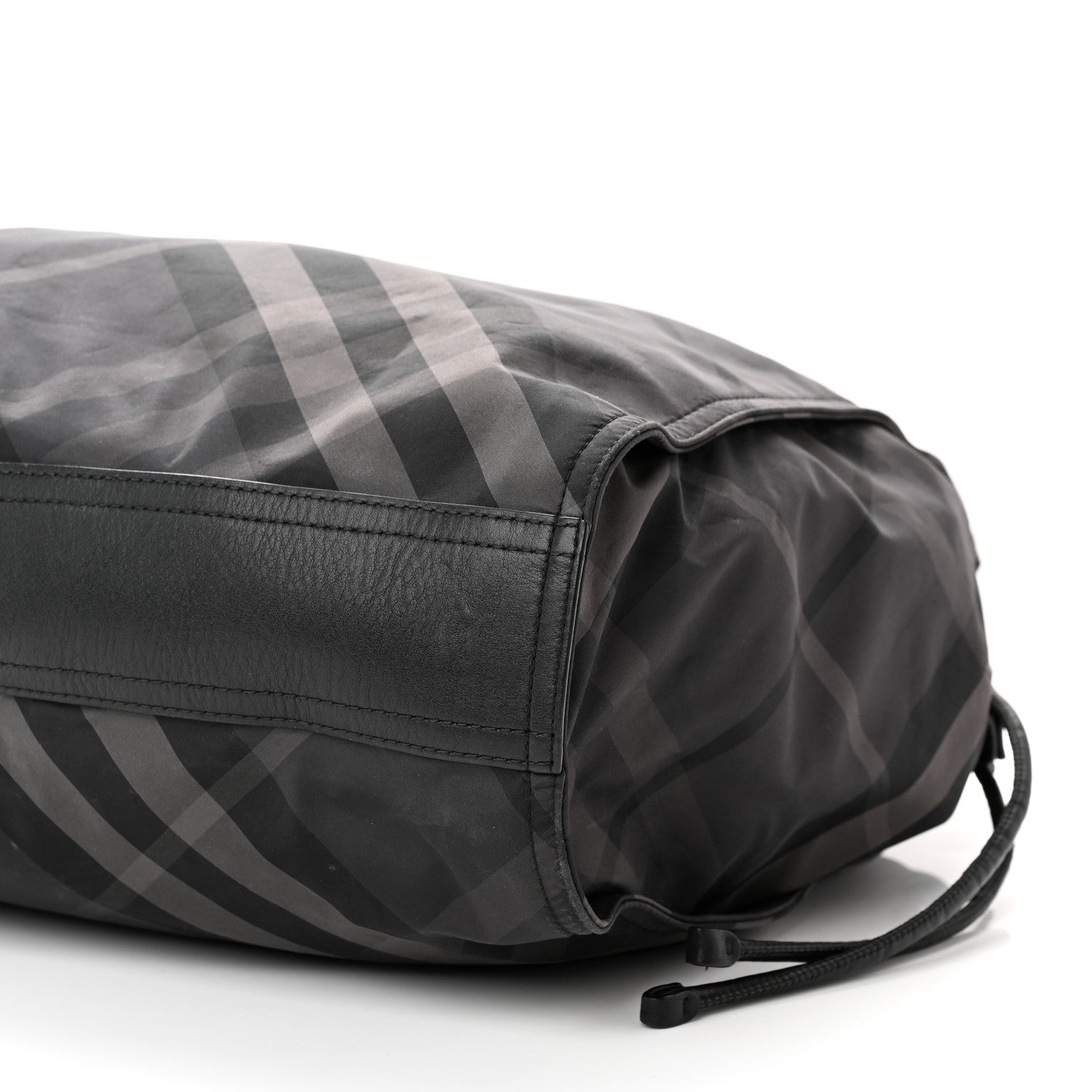 Burberry Nylon Check Small Buckleigh Packable Tote Charcoal 11 of 17