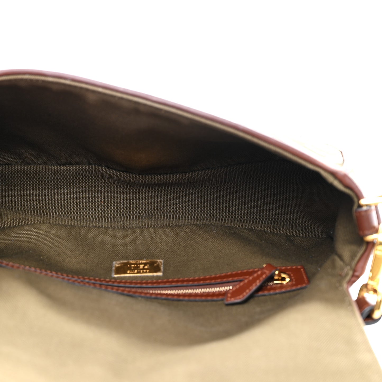 X SARA COLEMAN Canvas Vitello King FF Fish Eye Embroidered Baguette Amazzonia Ghianda