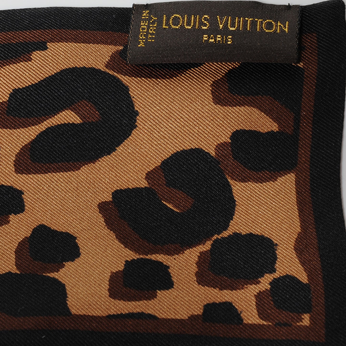 Silk Leopard Bandeau Scarf Marron