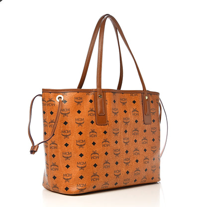 MCM Visetos Medium Liz Reversible Shopper Tote Cognac 3 of 14