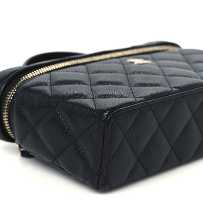 Chanel Caviar Quilted Top Handle Slim Vanity With Chain Black 9 of 11