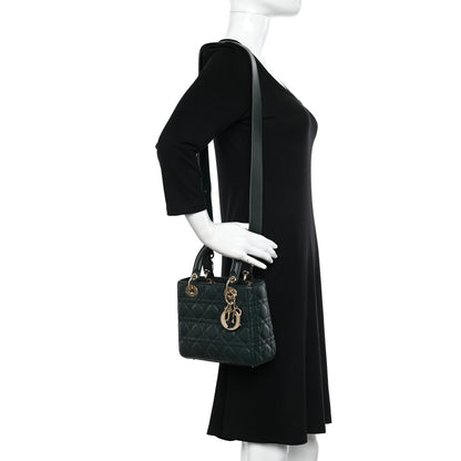 Christian Dior Lambskin Cannage Small My ABCDior Lady Dior Dark Green 3 of 10