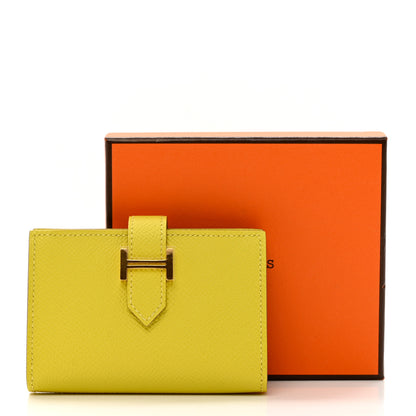 Hermes Epsom Bearn Card Holder Wallet Lime 7 of 7