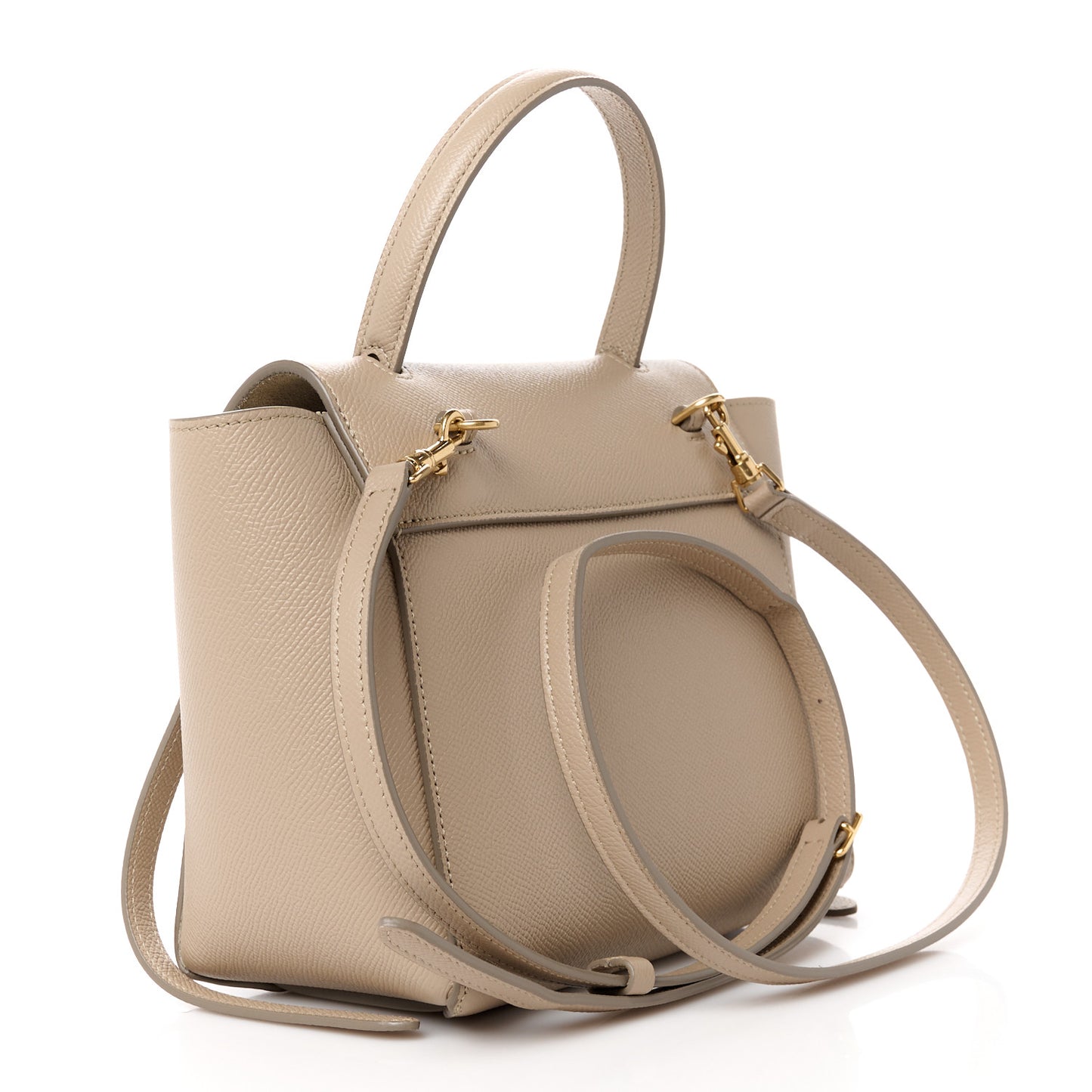 Grained Calfskin Nano Belt Bag Light Taupe
