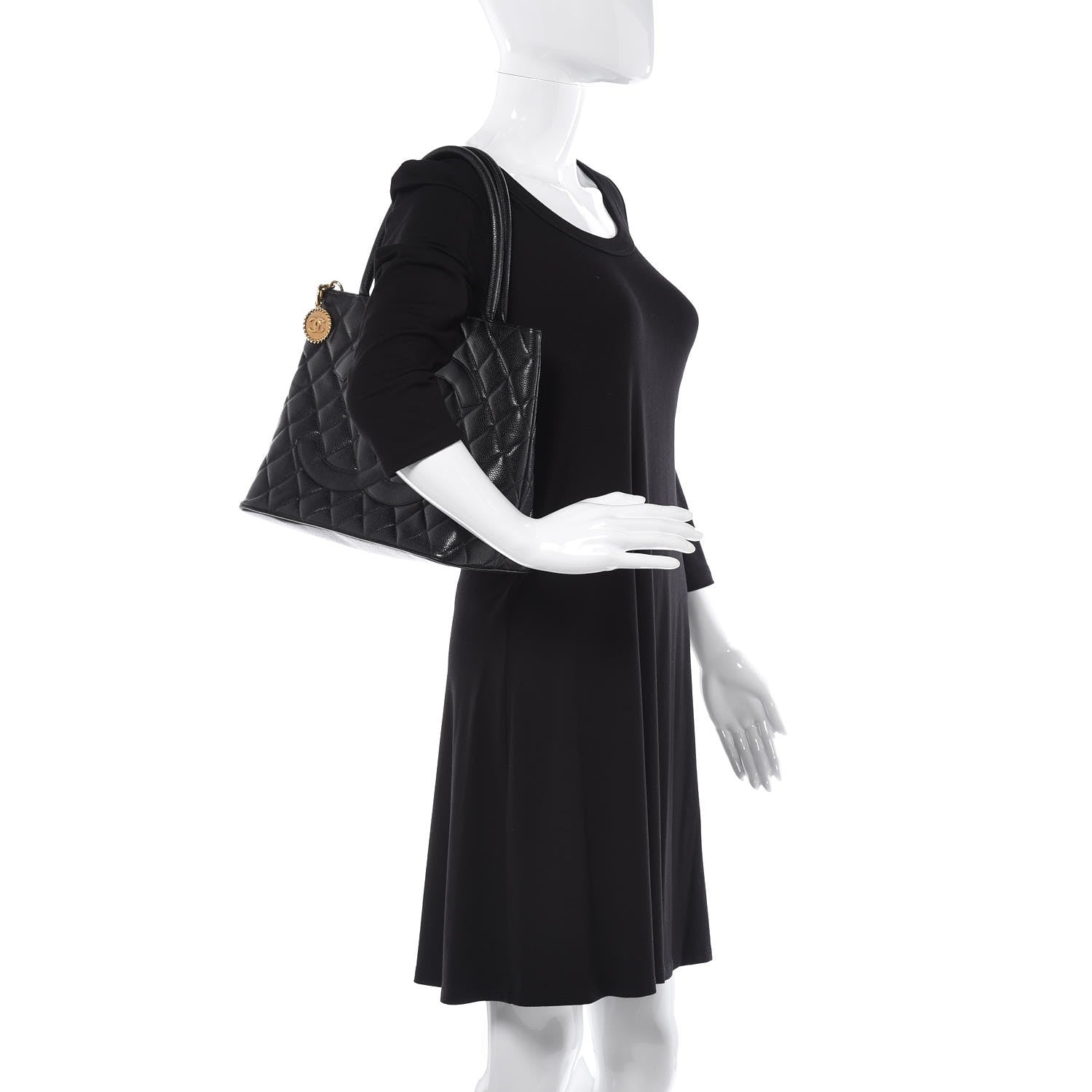 Chanel Caviar Quilted Medallion Tote Black 2 of 7