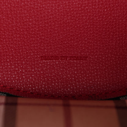 Burberry Haymarket Check Colours Small Lorne Bucket Crossbody Poppy Red 7 of 9