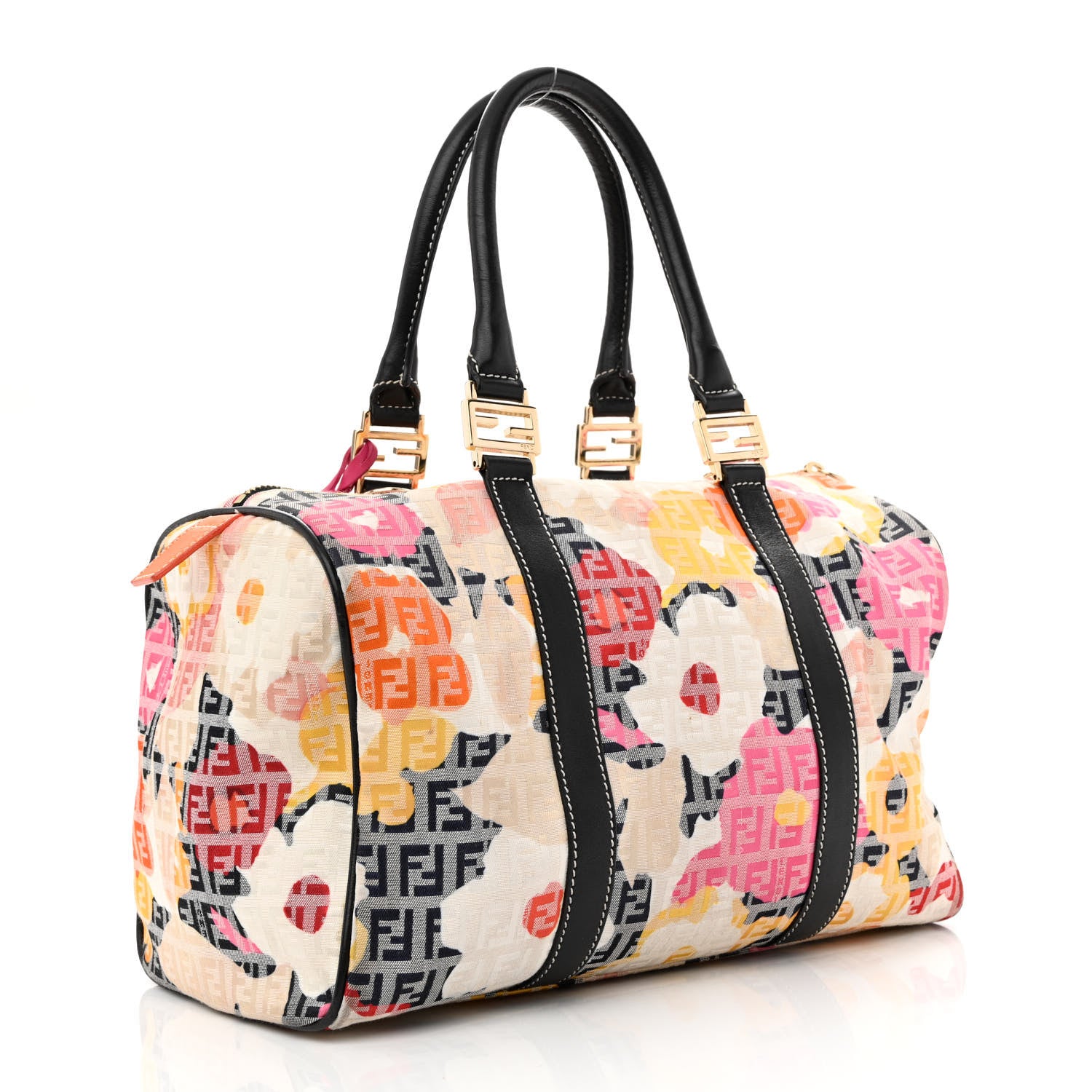 Fendi Zucchino Vitello Floral Forever Boston Beige Multicolor 3 of 10