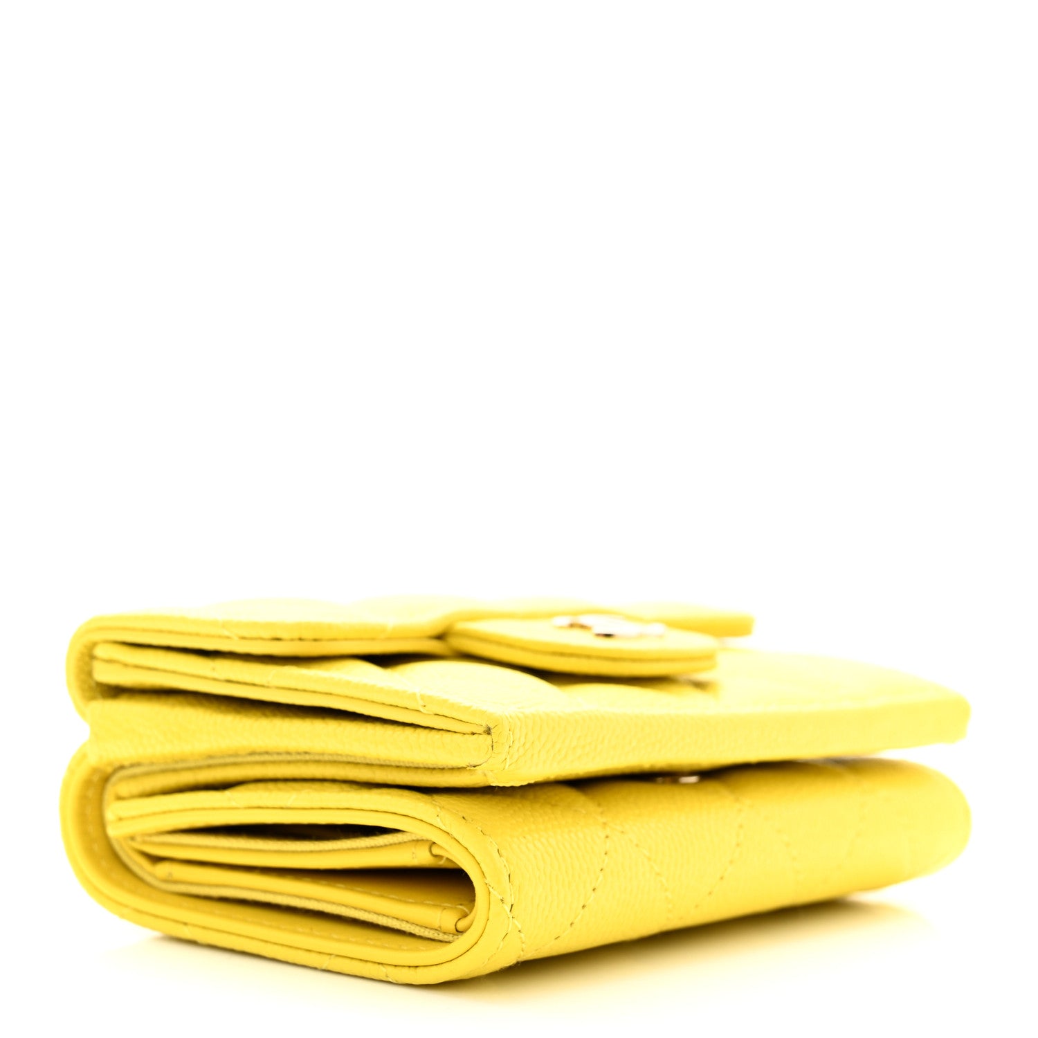 Chanel Caviar Quilted Double Flap Wallet Yellow 4 of 11