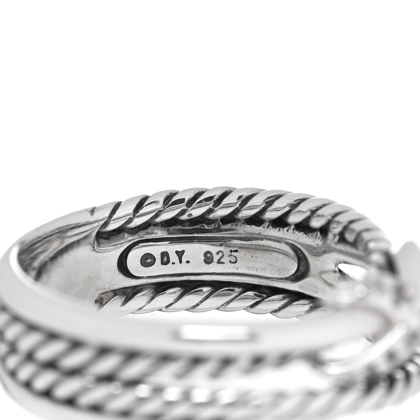 Sterling Silver Diamond X Crossover Ring 50 5.5