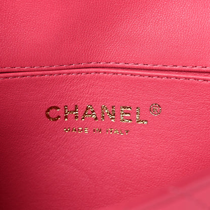 Chanel Lambskin Quilted Extra Mini V For Victory Flap Pink 6 of 18