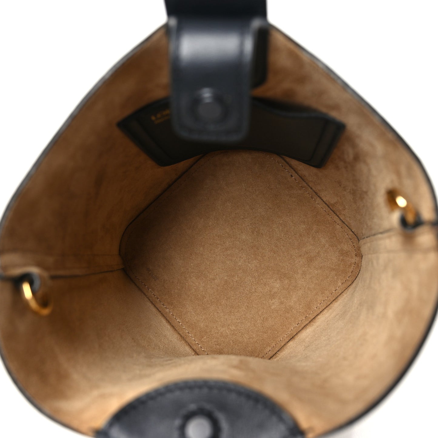 Smooth Calfskin Mini Pebble Bucket Bag Black