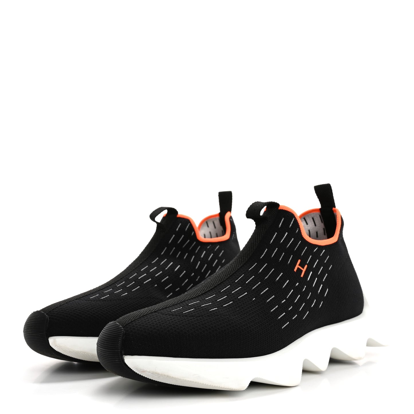 Technical Canvas Goatskin Womens Eclair Sneakers 38.5 Black