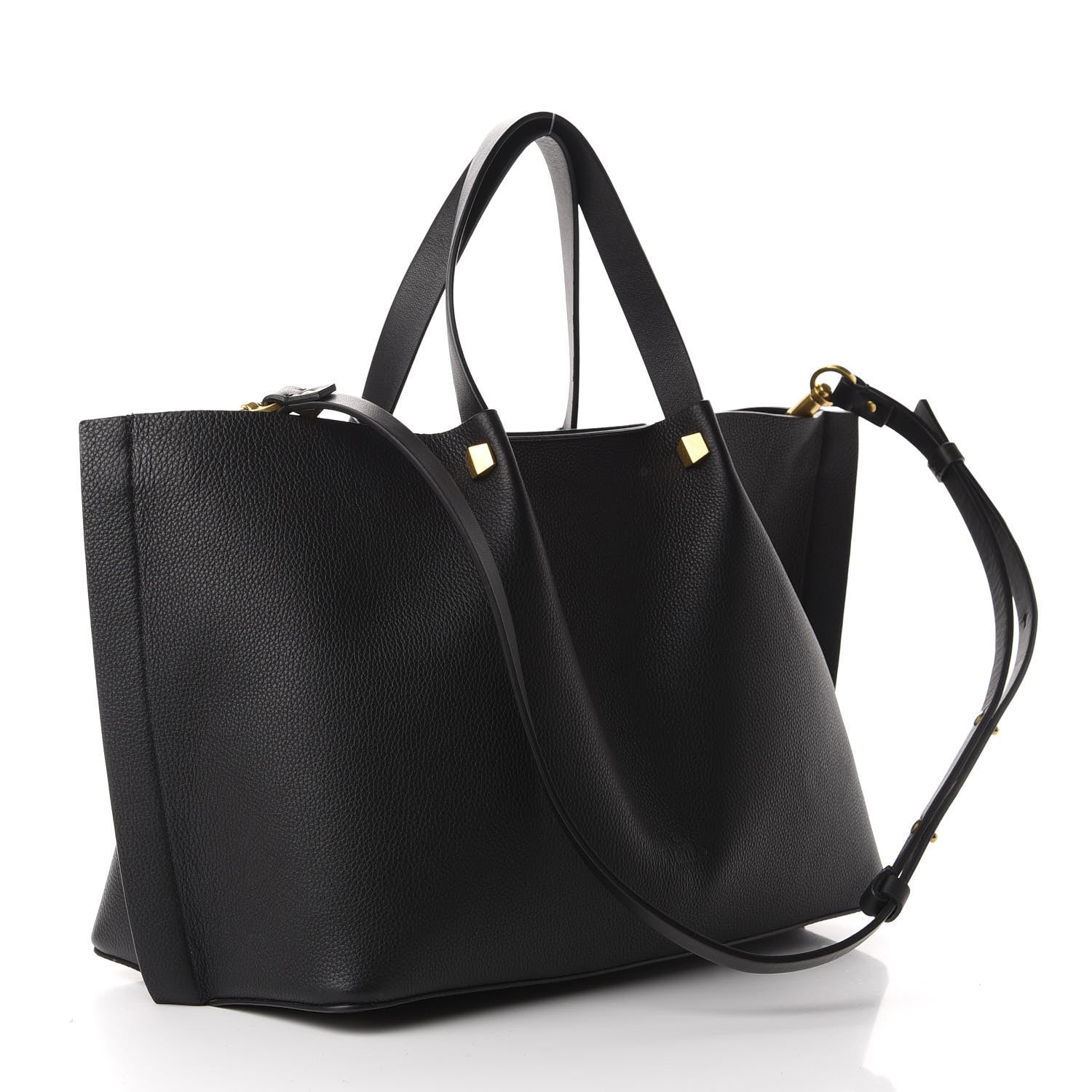 Valentino Garavani Grainy Calfskin Medium VLogo Escape Shopper Black 4 of 12
