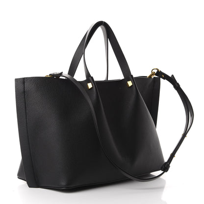 Valentino Garavani Grainy Calfskin Medium VLogo Escape Shopper Black 4 of 12