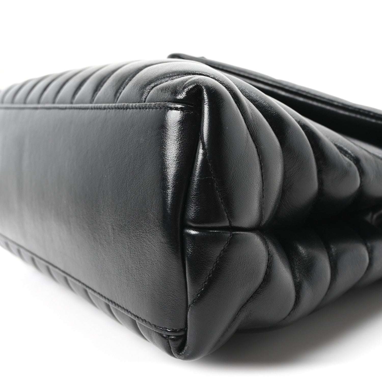 Saint Laurent Calfskin Y Quilted Monogram Monochrome Medium Loulou Chain Satchel Black 9 of 10