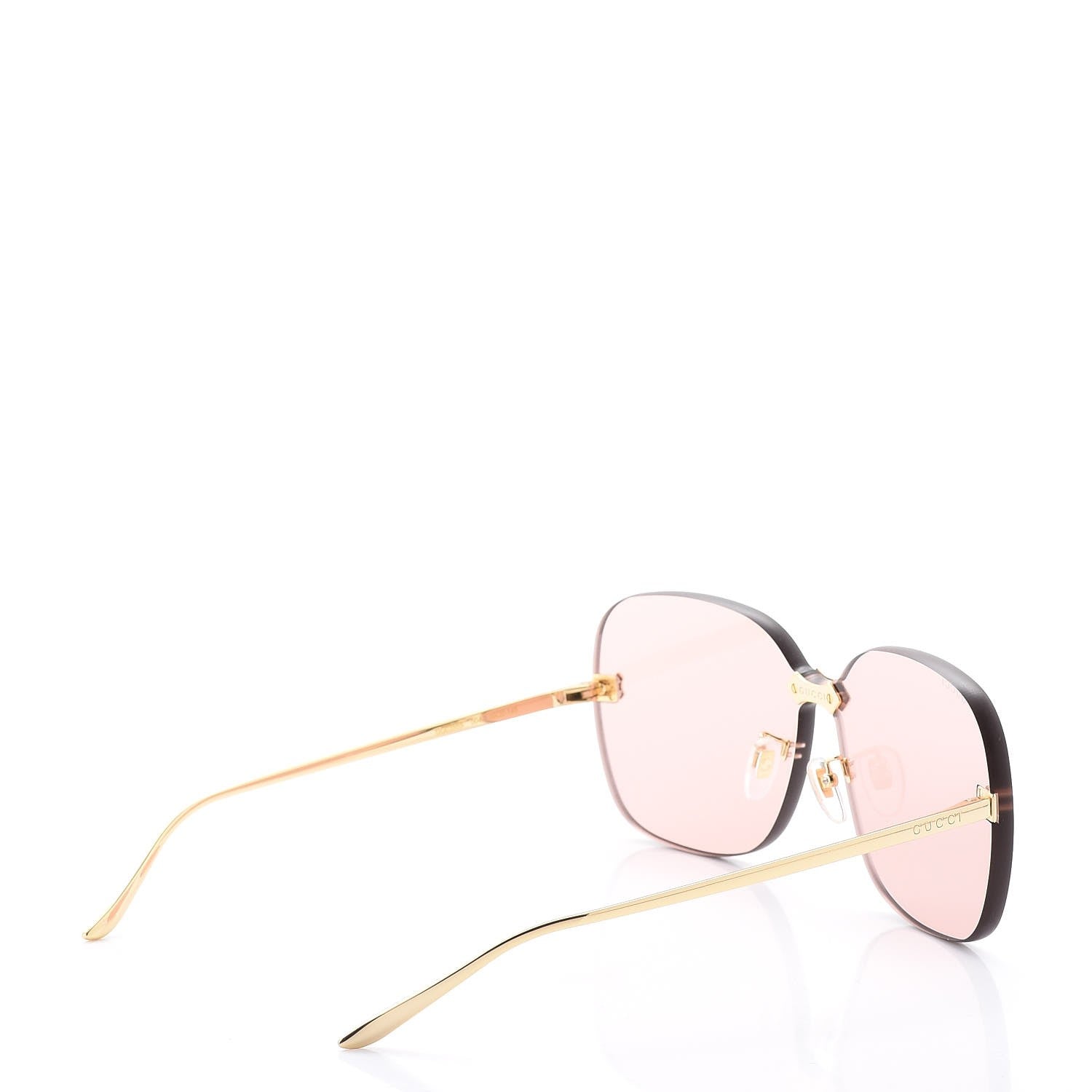 Gucci Rimless Sunglasses GG0355S Gold Flash Pink 4 of 8