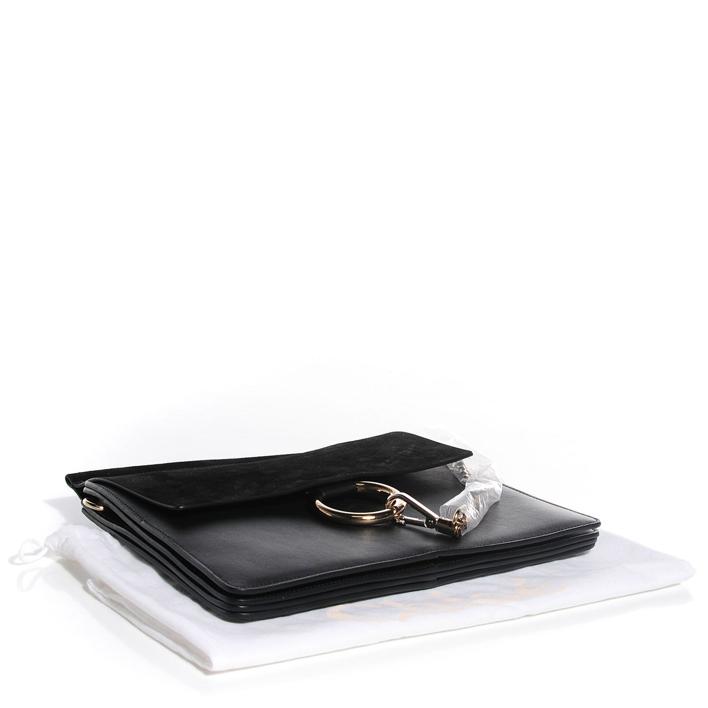Suede Calfskin Medium Faye Shoulder Bag Black