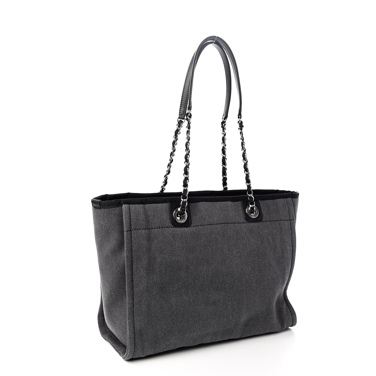 Chanel Canvas Sequin Small Deauville Tote Navy 2 of 9