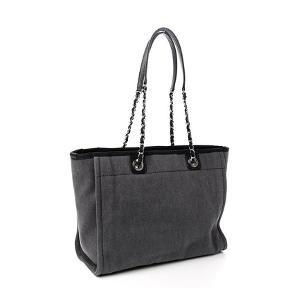 Chanel Canvas Sequin Small Deauville Tote Navy 2 of 9