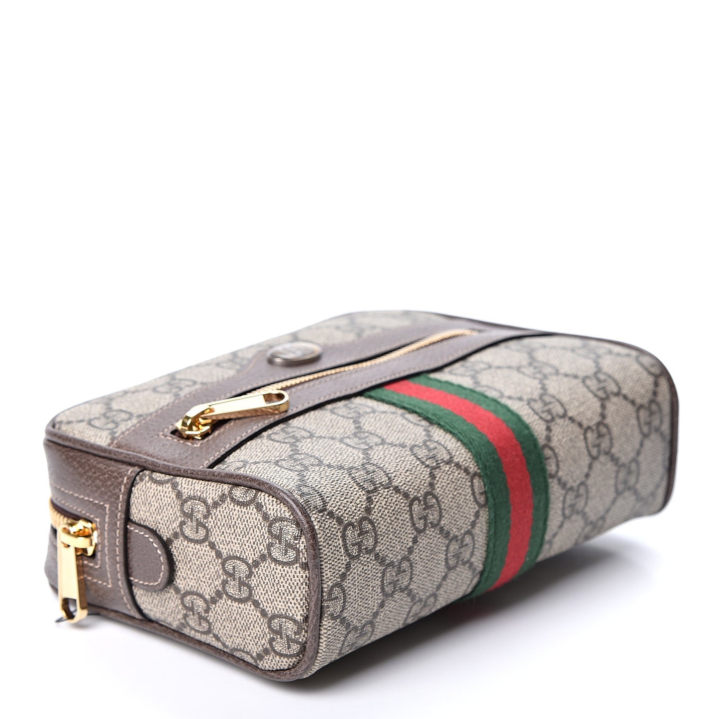 GG Supreme Monogram Web Small Ophidia Belt Bag 85 34 Dark Brown