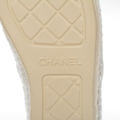Chanel Tweed Patent CC Espadrilles 37 White 6 of 10