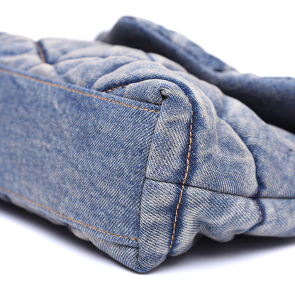 Saint Laurent Denim Quilted Toy Loulou Puffer Monogram Chain Satchel Rodeo Blue 7 of 12