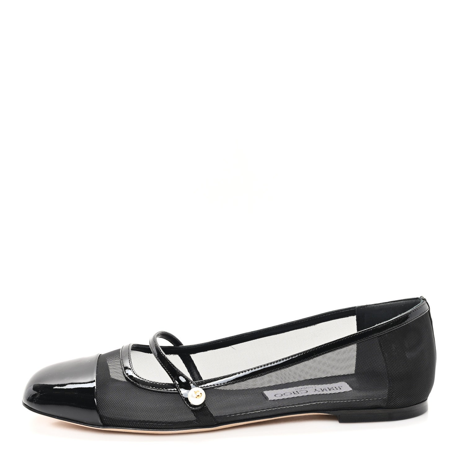 Jimmy Choo Patent Mesh Elisa Flats 39 Black 1 of 9
