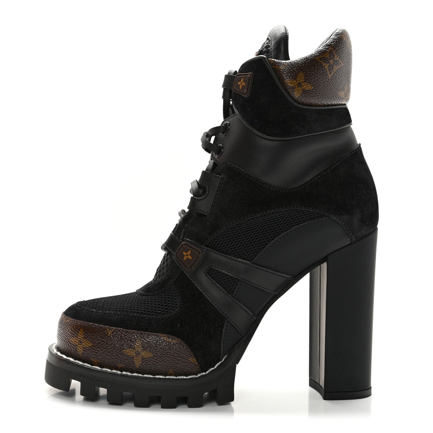 Louis Vuitton Suede Calfskin Monogram Star Trail Ankle Boots 39 Black 1 of 8