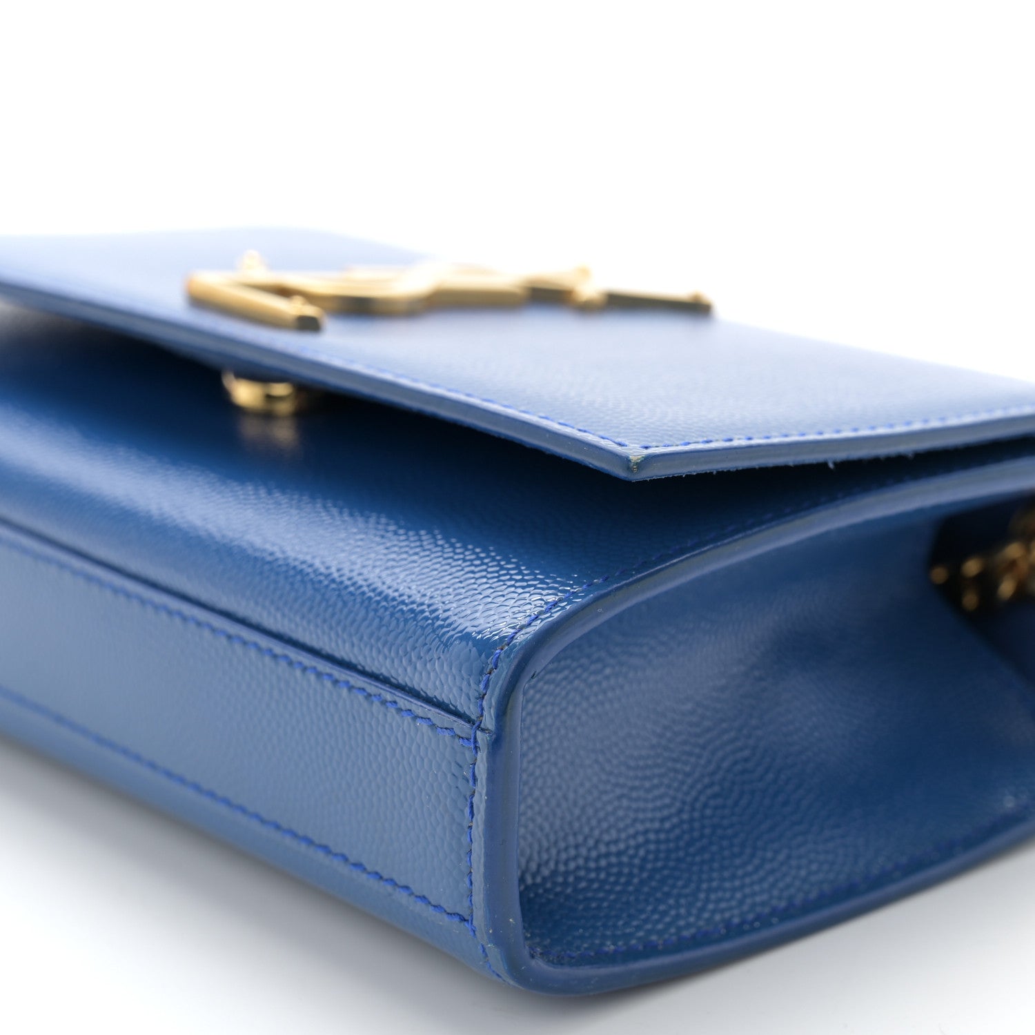 Saint Laurent Grain De Poudre Small Classic Monogram Kate Satchel Royal Blue 10 of 10