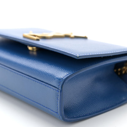 Saint Laurent Grain De Poudre Small Classic Monogram Kate Satchel Royal Blue 10 of 10