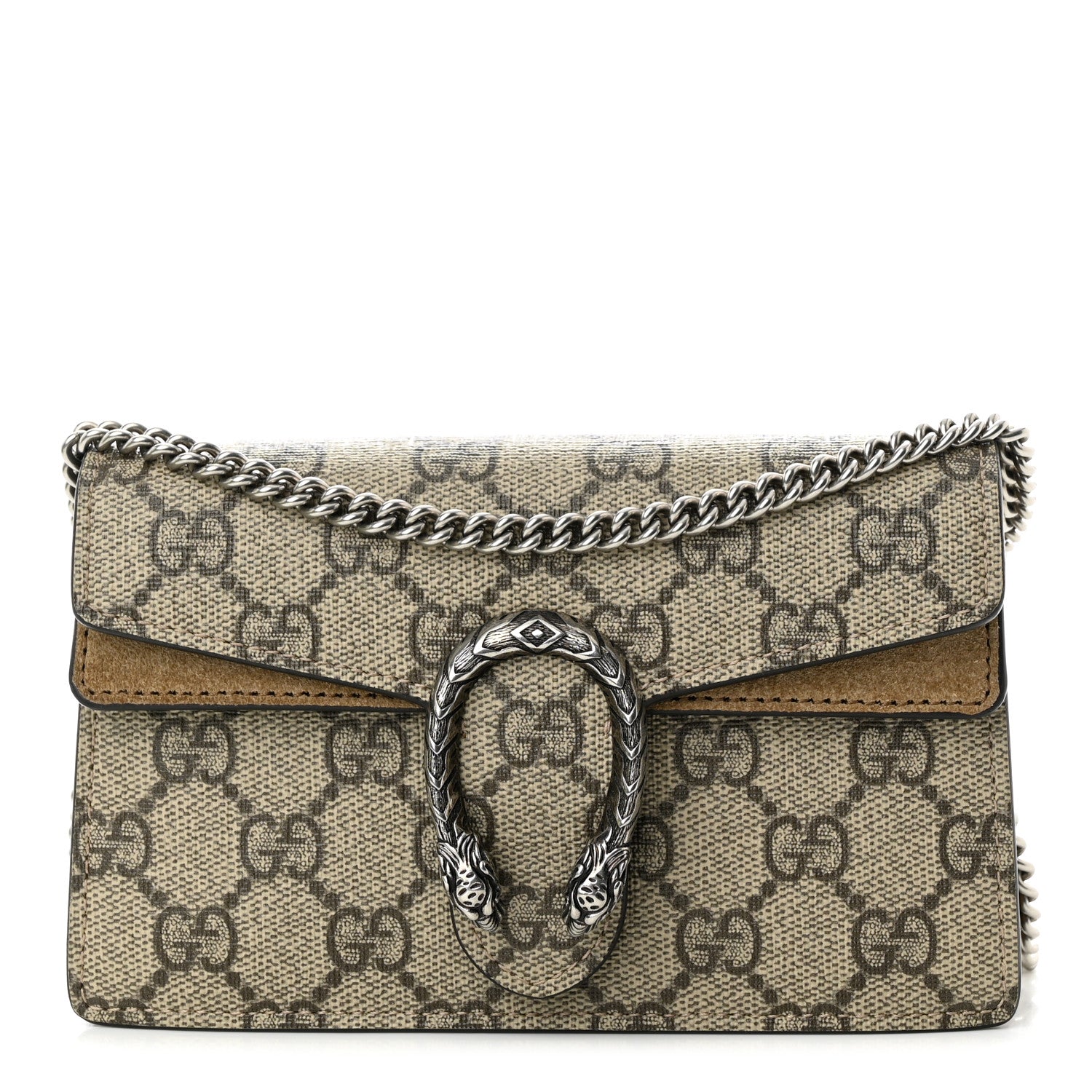 Gucci GG Supreme Monogram Super Mini Dionysus Shoulder Bag Taupe 1 of 10