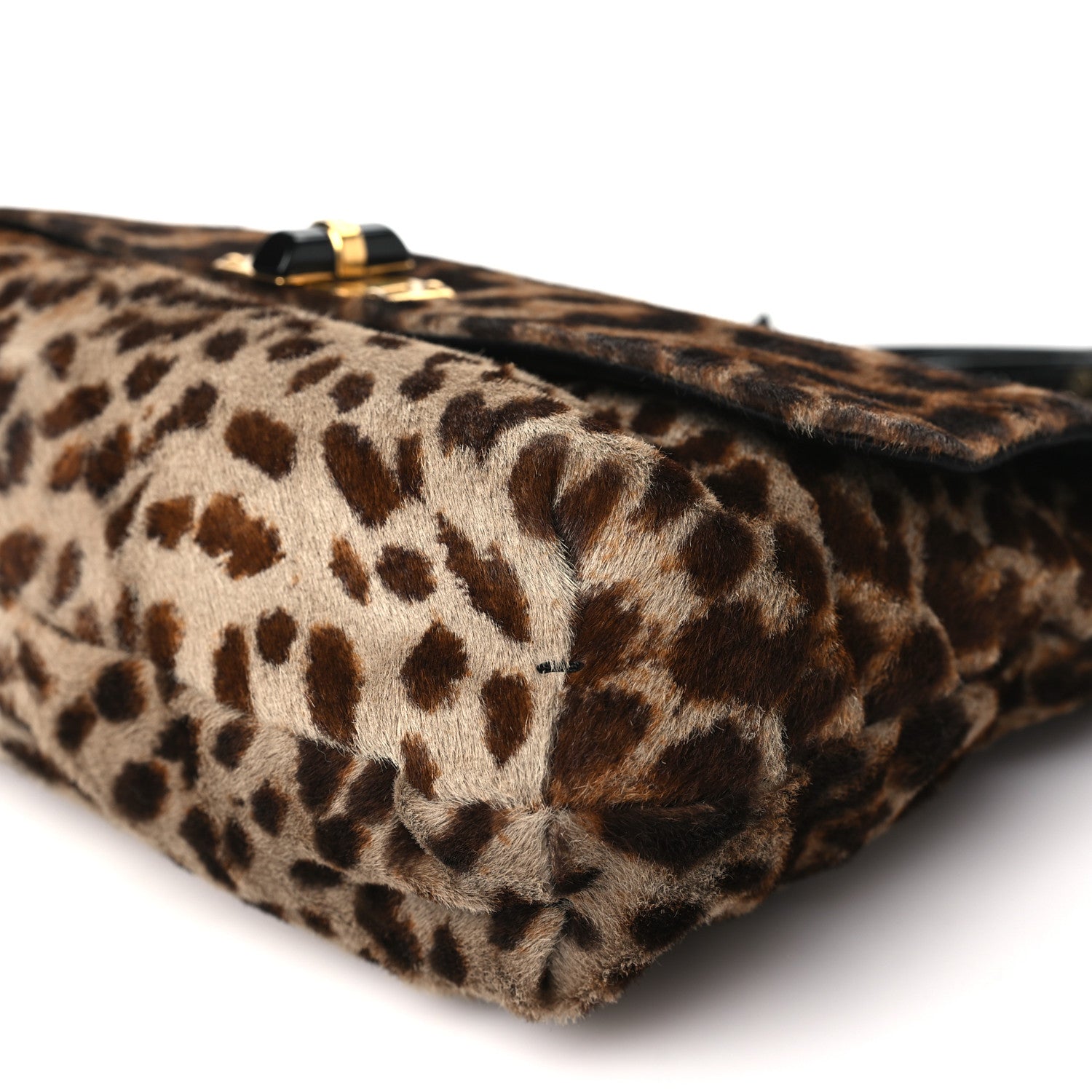 Lanvin Calfskin Pony Hair Happy Square Shoulder Bag Leopard 9 of 9